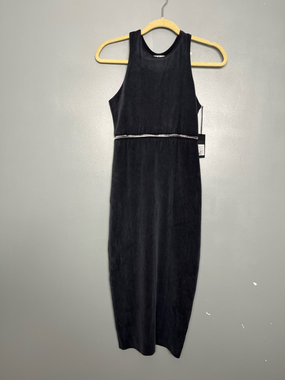 Kada NWT The Sculpt Racerback Midi Dress Sleeveless Shift Charcoal Size XS - Picture 2 of 11